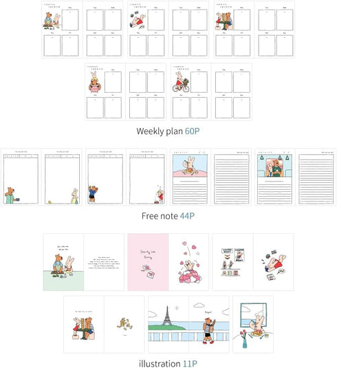 Monolike Happy and Lucky Diary, 6 Month Planner, Bubble Wash Academic Planner, Weekly & Monthly Scheduler