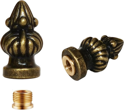 MA&J 2 Pieces Lamp Shade Finial Tiffany Victorian Finials for Lamps, Retro Lamp