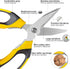 Scissors Heavy Duty 8'', Carpet Scissors, Multipurpose Scissors with Protective Cover, Stainless Steel Serrated Blades, Easy Cutting Cardboard, Leather, Fabric, Wires, Nutcracker, Yellow by FTECYBO