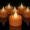 FURORA LIGHTING Orange Glitter LED Tealight Candles Pack of 12, Flameless Flickering