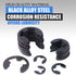 Glarks 300-Pieces Black Alloy Steel E-Clip External Retaining Ring Washer Assortment Set