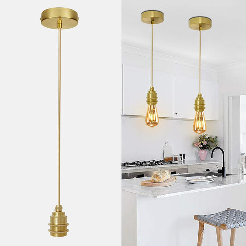 YNDD Mini Pendant Light Cord Kit, Industrial Retro Gold Pendant Light, 3.94ft Adjustable