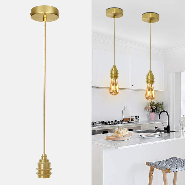 YNDD Mini Pendant Light Cord Kit, Industrial Retro Gold Pendant Light, 3.94ft Adjustable