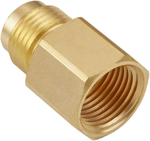 2 PCS Brass Flare Tube Fitting Coupling, Gas Adapter 3/8" Flare X 1/2" Female NPT Pipe Connector