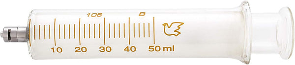 1 Pack Glass Syringes with Caps, 50cc/ml for Laboratory Use