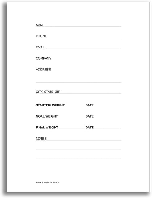 BookFactory Fitness Journal/Workout Journal, 120 Pages, 5'' x 7'', Pocket Sized, Wire-O Binding