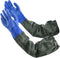 Long Waterproof Gloves, Reusable Chemical Gloves, Padded Cotton Lined, Acid & Oil Resistant, 28 inch XL