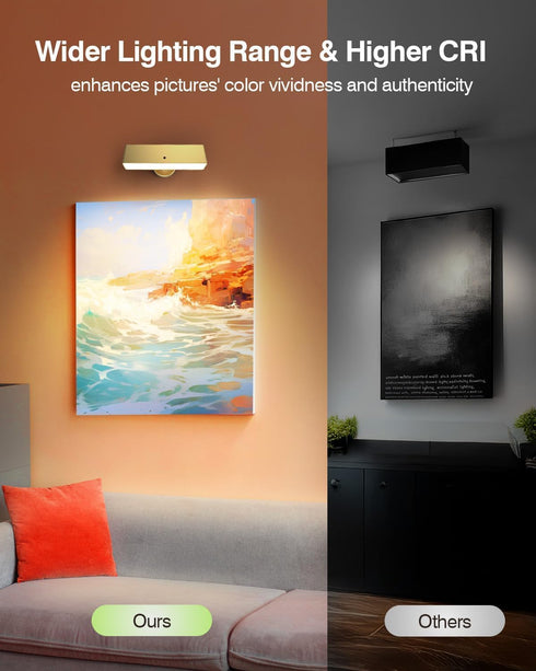Elegant Gold Battery-Powered Wall Sconce Lighting