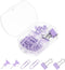 PATIKIL Metal Binder Clips Set, Small Durable Push Pins and Clips for Assorted File Documents, Purple