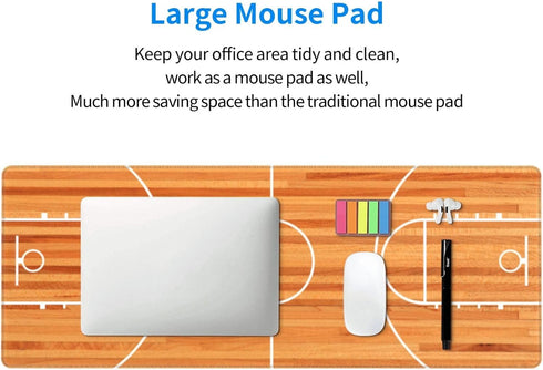 Basketball Gaming Mouse Pad XL, Large Non-Slip Rubber Mousepad, Stitched Edges, Long Extended Mouse Pad, 31.5'' X 11.8''