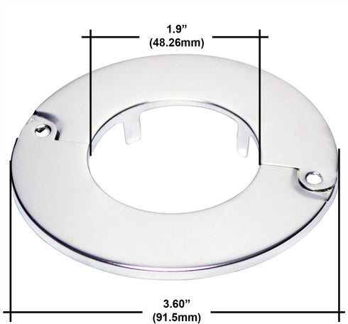 Floor and Ceiling Plate Split Flange, Fits 1-1/2 Inch IPS Galvanized Pipe, Chrome Finish