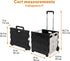 Inspired Living Ultra-Slim Rolling Collapsible Storage Pack-N-Roll Utility Carts, Medium, White & Black