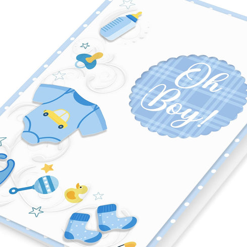 D24TIME 3D 5.5 8in New Baby Boy Card - Blue Baby Shower Card for Boy Welcome Newborns Congratulations Birth
