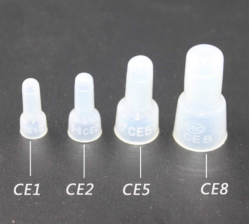 Rextin 100pcs CE8 Closed End Wire Crimp Connectors, Protective Wire Crimp Cap Terminals