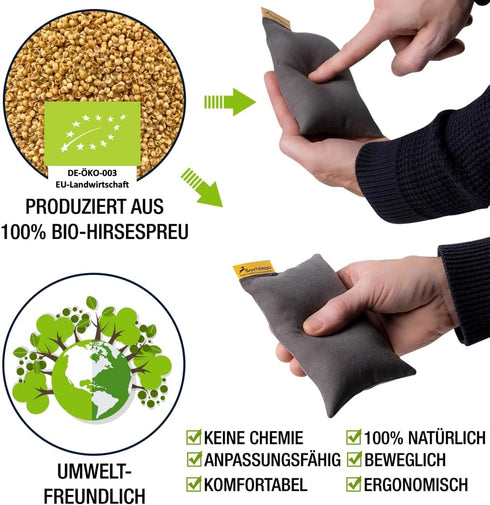 Mouse Pad Wrist Rest, Ergonomic Palm Support Made of Organic Millet Chaff, Cognac Color Cushion Support