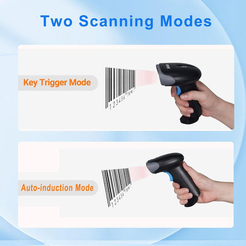 Rabitpos 1D 2D 2000mAh QR Barcode Scanner Wireless, Handheld Cordless Bar Codes Reader with Battery for Mobile Payment