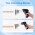 Rabitpos 1D 2D 2000mAh QR Barcode Scanner Wireless, Handheld Cordless Bar Codes Reader with Battery for Mobile Payment