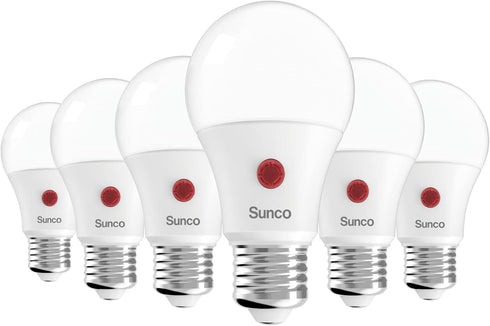 Sunco 6 Pack Dusk to Dawn Light Bulbs Outdoor A19, Photocell Automatic