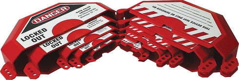 Accuform KDD470 STOPOUT Gate Valve Lockout - Fits Valve Handle Diameter 1" to 2-1/2", Red