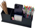UnionBasic Black Desk Organizer - Leather Multi-Compartment Pen Holder for Office Stationery Organization