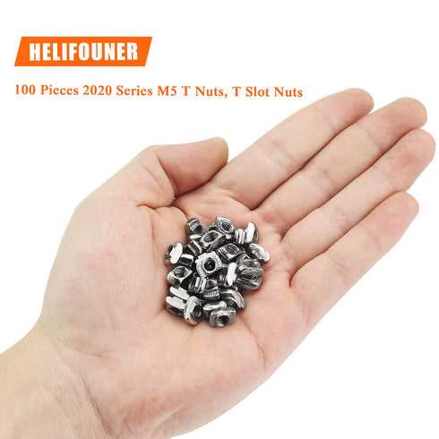 HELIFOUNER 100 2020 M5 M5 Pieces Series T Nuts, T Slot Nuts for Aluminum Profile