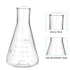 PATIKIL Erlenmeyer Flask, 3 Pcs 100ml Narrow Mouth Graduated Borosilicate Glass for Lab Experiments