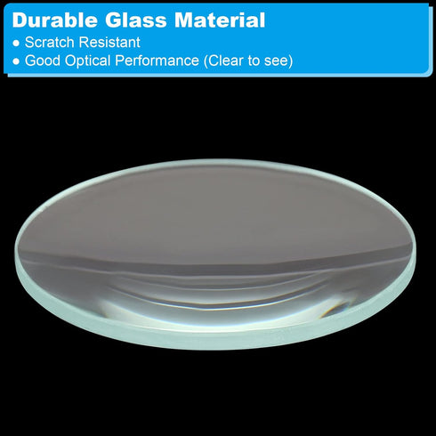 PATIKIL 12" (300mm) Focal Length Flat Convex Lens, 50mm Diameter, 4mm Height, Clear Glass Lens for Physics