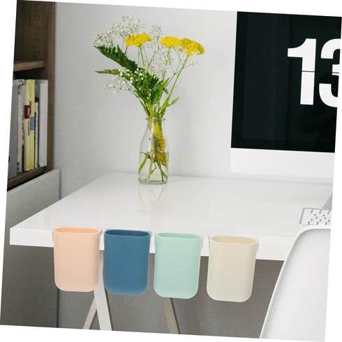 8pcs SHOWERORO Desktop Storage Box Rolling Cart Cup Holder Hanging Organizer Cups Desk Space Storage Bins Portable Bin