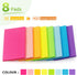Sticky Notes 3x5 inch, Bright Colors, Self-Stick Pads, 8 Pads/Pack, 50 Sheets/Pad, Total 400 Sheets