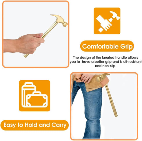 6-in-1 Metal Multifunction Hammer & Screwdriver Tool Set with Cross & Flat Screwdriver for Opening Walnuts