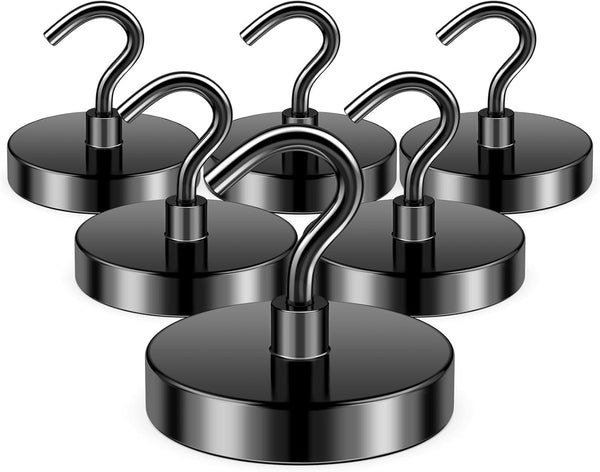 FINDMAG 120lbs Magnetic Hooks, Heavy Duty Neodymium Magnet with Hooks for Home, Kitchen, Office