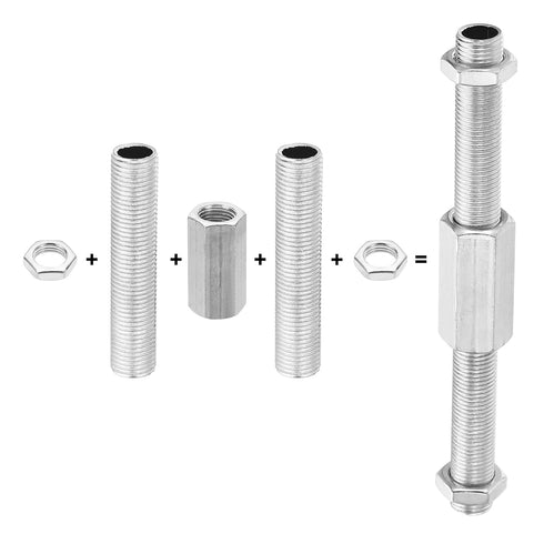 PATIKIL M10 Fine Thread Lamp Pipe Repair Parts Kit, 40 Pcs M10×30 Metal Hexagon Closed Coupling Nut