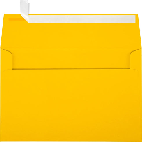 LUXPaper A9 Invitation Envelopes | Peel & Press | Sunflower Yellow | 5 3/4" x 8 3/4" | 80lb. Text | 50 Qty