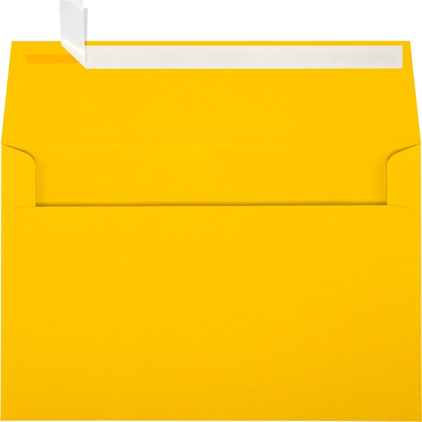 LUXPaper A9 Invitation Envelopes | Peel & Press | Sunflower Yellow | 5 3/4" x 8 3/4" | 80lb. Text | 50 Qty