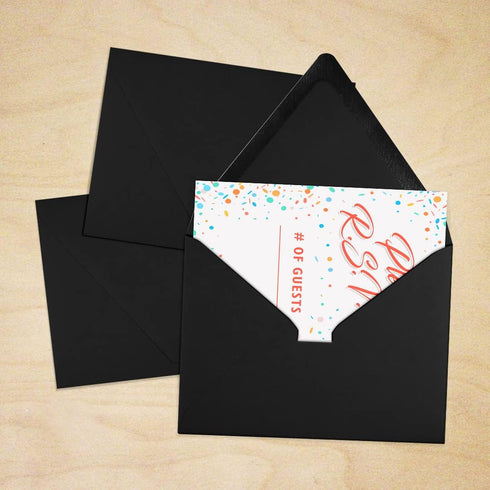LUXPaper A2 Contour Flap Invitation Envelopes | Midnight Black | 4 3/8" x 5 3/4" | 80lb. Text | 50 Qty
