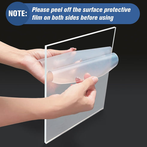 2 Pieces 12 * 16" Clear Cast Plexiglass Sheet - 1/8" Thickness for Sign, Craft, Photo Frame, DIY Projects