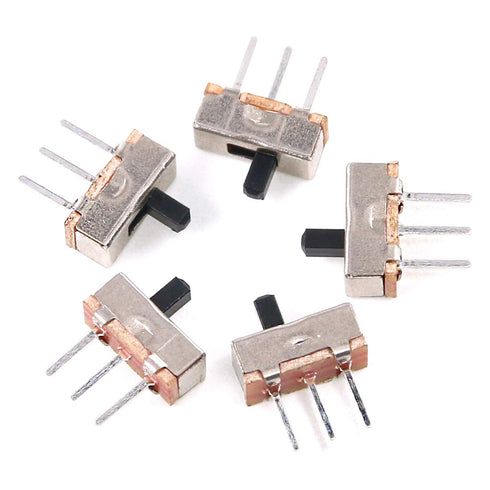 Glarks 50Pcs SS-12D00G3 2 Position SPDT 1P2T 3 Pin Mini Vertical Slide Switch for Arduino PCB Panel