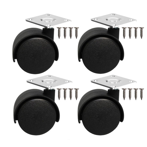 Dalyndar 1.5 Inch Caster Wheels Replacement Universal Small Swivel Rollers for Furniture Filing