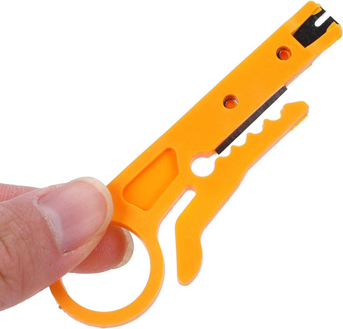 Cable Wire Stripper, 10 Pack Tool for CAT 5, CAT 5e, CAT 6 Data Lines, Mini Crimping Tool for Electrician Household Use