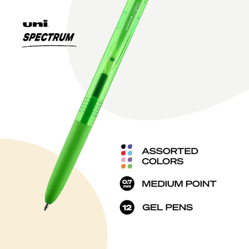 Uniball Signo Gel Grip Stick Gel Pen, 12 Assorted Pens, 0.7mm Medium Point Gel Pens| Office Supplies, Ink Pens, Colored Pens, Fine Point, Smooth Writing Pens, Ballpoint Pens