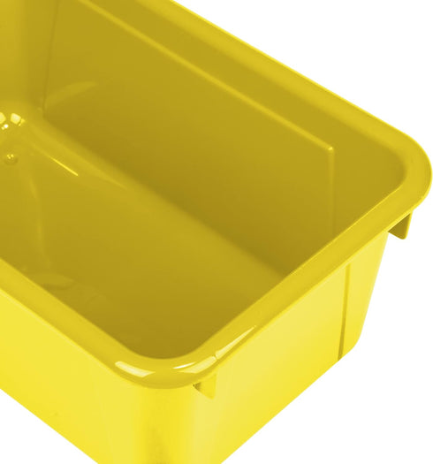 Storex Small Cubby Bins, Pack of 5, 12.2 x 7.8 x 5.1 Inches, Yellow