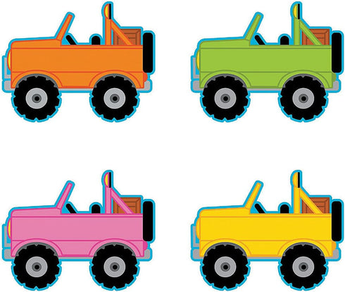 Fun Express Adventure Car Bulletin Board Cutouts - 48 Pieces VBS Vacation Bible School Supplies for Kids Educational