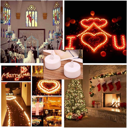 50PACK 200Hours LED Tea Lights Candles- Flameless Candles Realistic and Bright Flickering Long Lasting for Holiday
