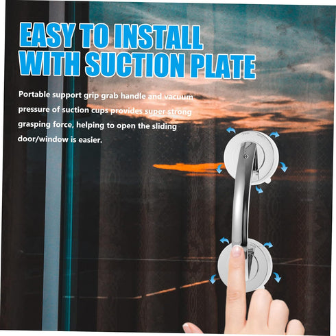 2 POPETPOP Pcs Suction Cup Door Handles for Seniors Portable Plastic Grab Bars for Glass Shower ADA Compliant