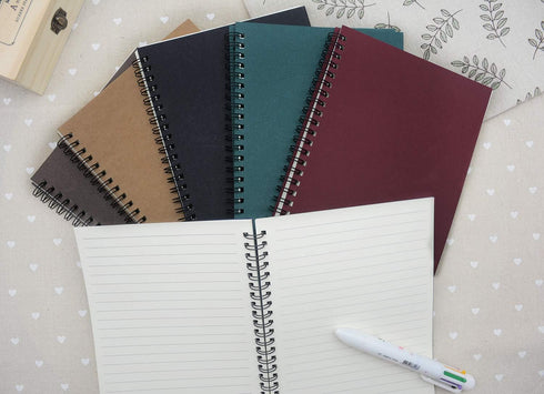 Yansanido Spiral Notebook, 6 Pcs A5 Craft Softcover, 60 Sheets -120 Pages, 6 Color Journals for Study