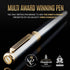 Scriveiner Silver Chrome Fountain Pen - Stunning Luxury Pen with Real Gold Finish, Schmidt Gilded Nib (Fine), Best Gift