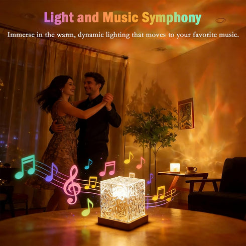 Mrauzlty 16 Ocean Wave Projector Light with Bluetooth Speaker, Colors LED Mood Lamp, Music Sync Night Light