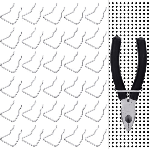 Pegboard Plier Holders, Stainless Steel Double Loop Hooks, 30 Pieces Accessories for Shop Store Supermarket Organizer