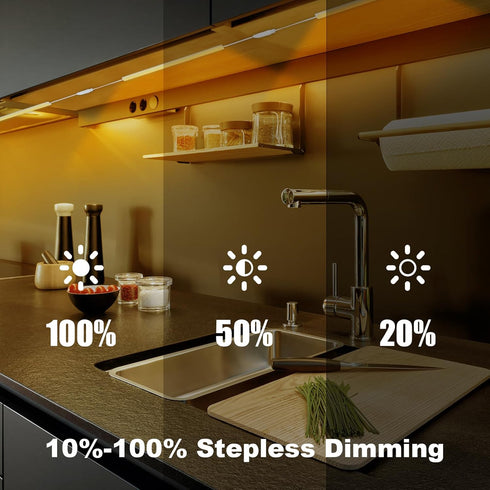 6PCS 12 Inch 3000K Dimmable Counter x Under Cabinet Lights Plug-in, Warm White LED Under Cabinet Lighting, Under Lights