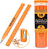 Professional Carpenter Pencils Kit with Storage: 15 Flat Pencils, Sharpener, Durable PVC Container for Construction